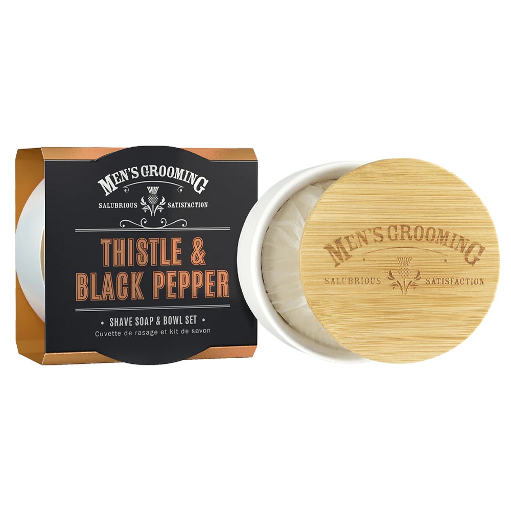 Scottish Fine Soaps Rasierseife Thistle & Black Pepper 100g im Keramiktiegel